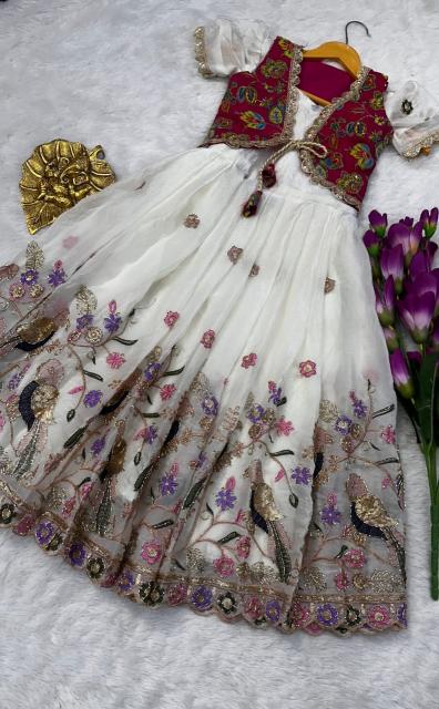 kids koti gown silk white Bulk children clothing